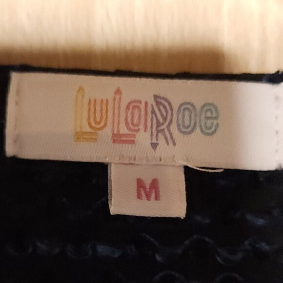 Lularoe Black Blue Stretchy Duster Medium - Picture 3 of 5